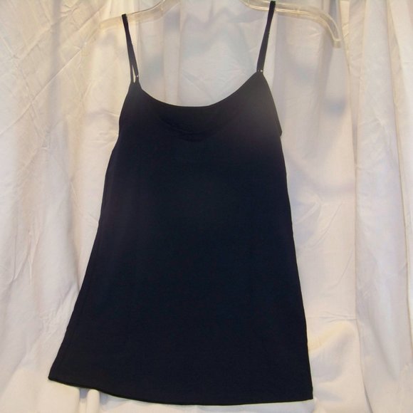 Time and Tru Women's Extra Small (0) Dark Blue Adjust Strap Cotton Blend Cami - Picture 2 of 6
